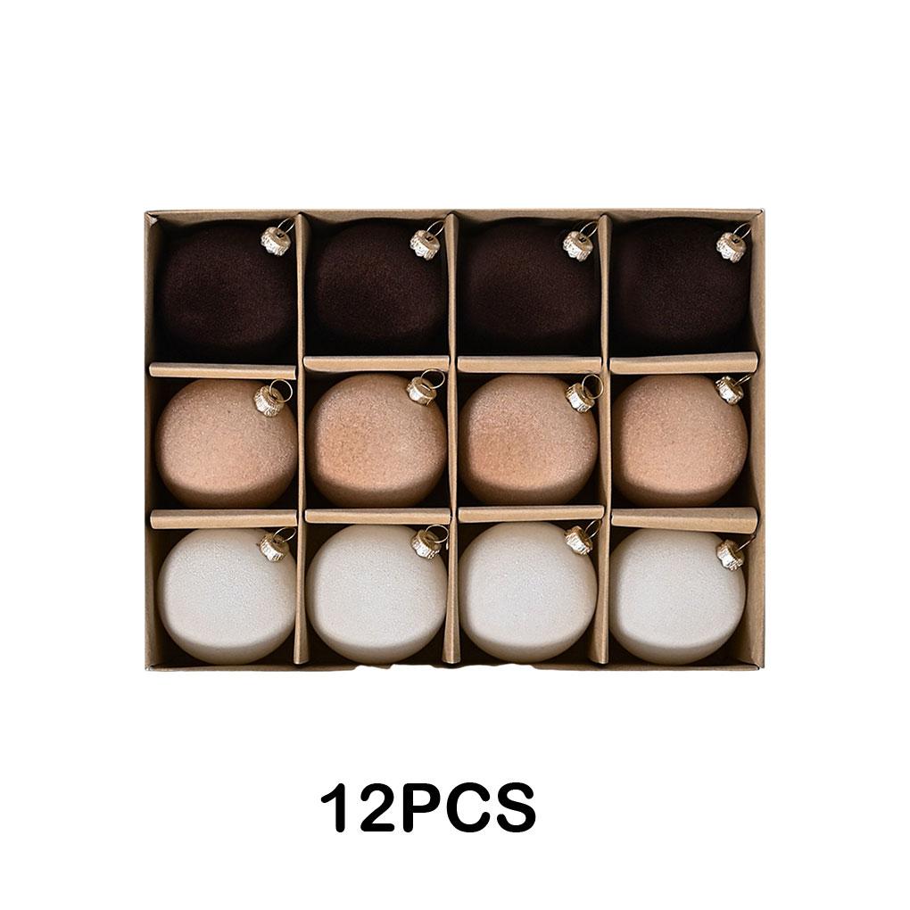 ABS Colorful Plastic Christmas Decoration Balls Set Of 12 Adopting Classic Minimalist Christmas Tree Coffee Series