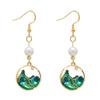 Chinese-Style Guochao Retro Earrings, Dripping Oil Enamel Niche Ear Hooks Are Only Green And Thousands Of Miles Of Jiangshan Earrings, High-End Sense