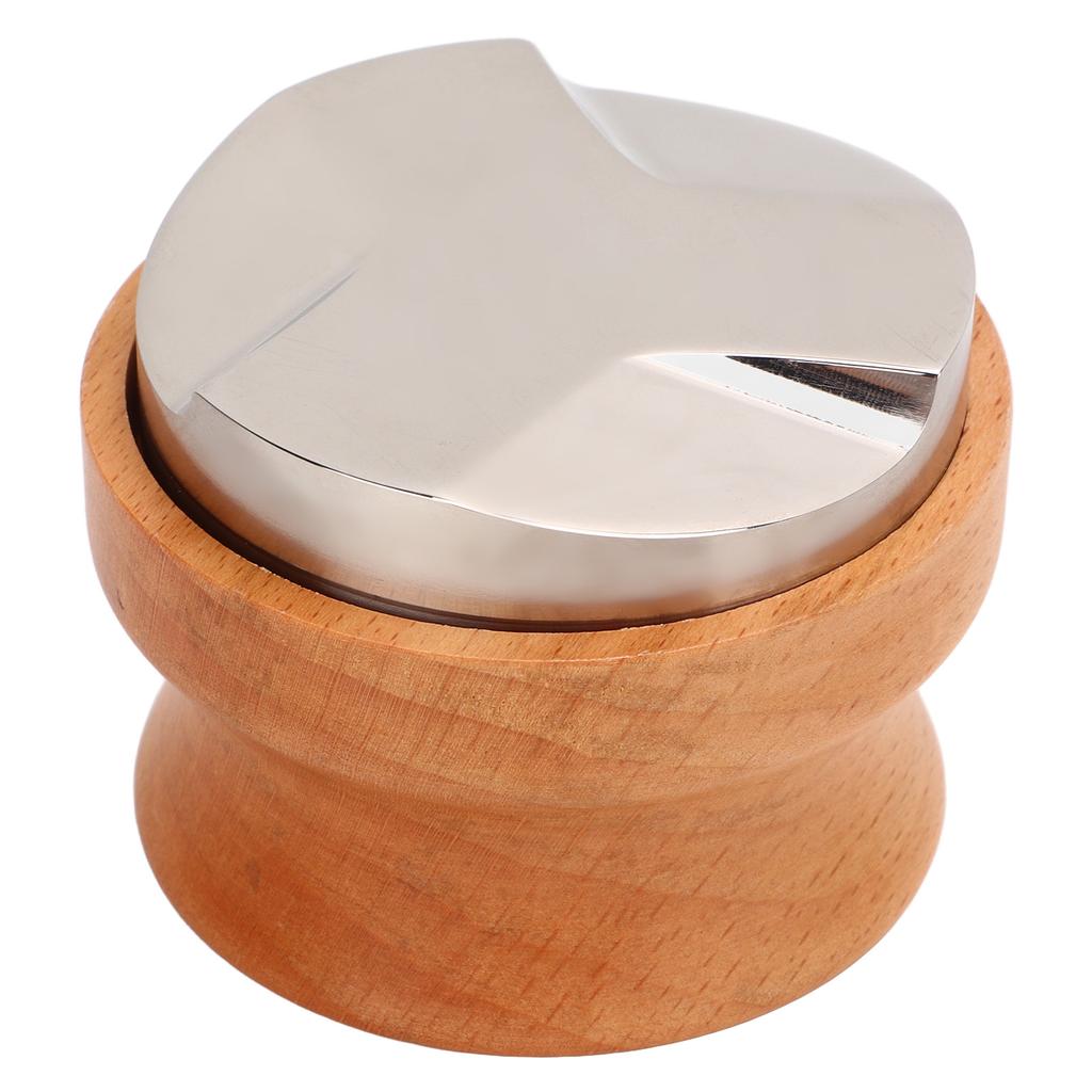 Coffee Distributor Coffee Hand Tamper Adjustable Depth Coffee Leveler Tool with Beech Handle 53mm 2.1in