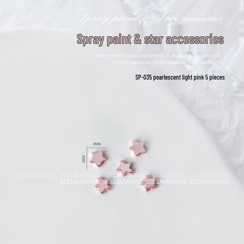 

3D украшения для дизайна ногтей в виде пятиконечных звезд - 5 шт.