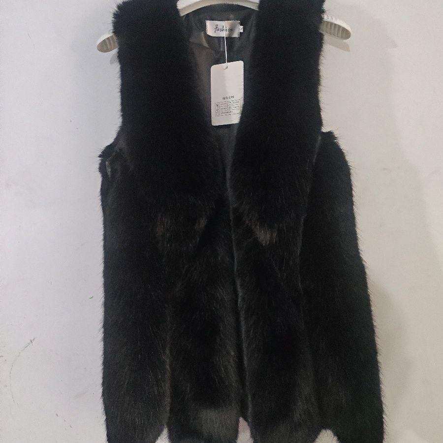 Autumn and winter new water drop imitation fur vest women's medium and long large size thin imitation fox fur vest jacket