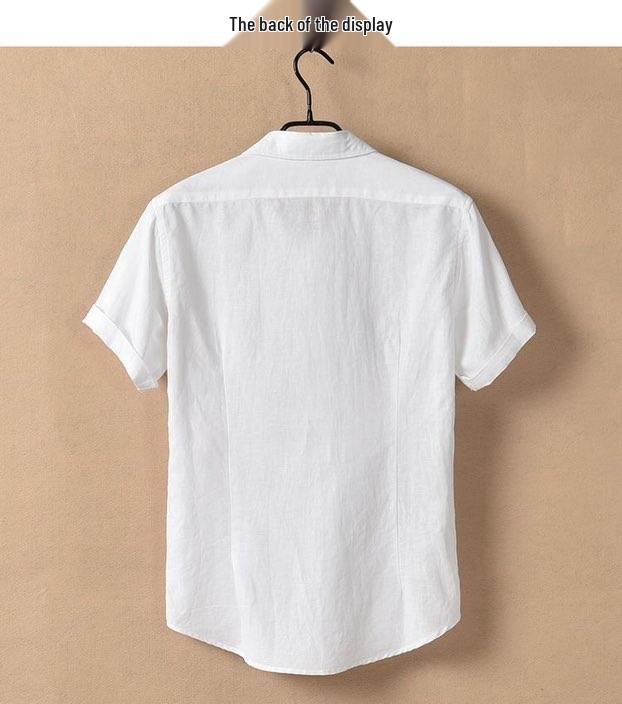 Men's Short Sleeve Linen Shirt - Retro Casual Summer Style
