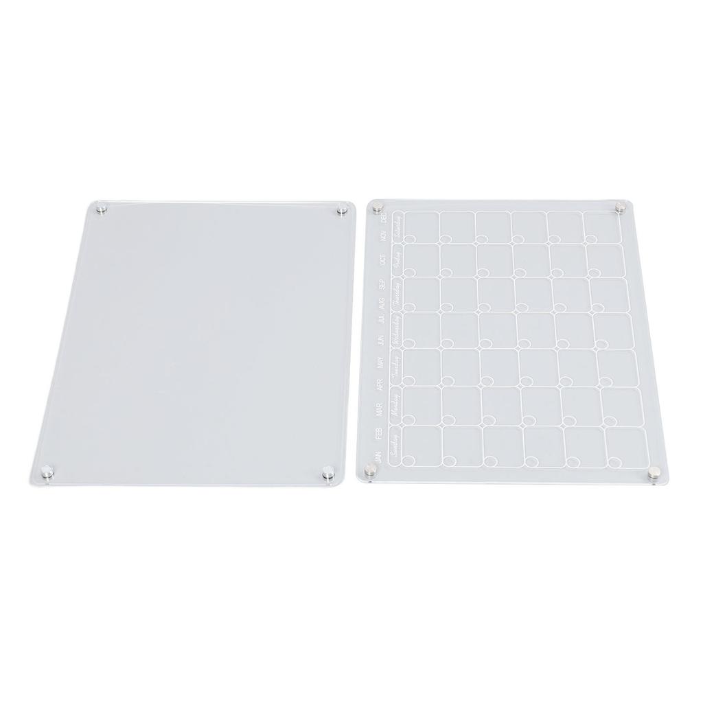 Magnetic Acrylic Calendar Reusable Clear Dry Erase Fridge Board with 6 Markers 1 Board Eraser for Mo