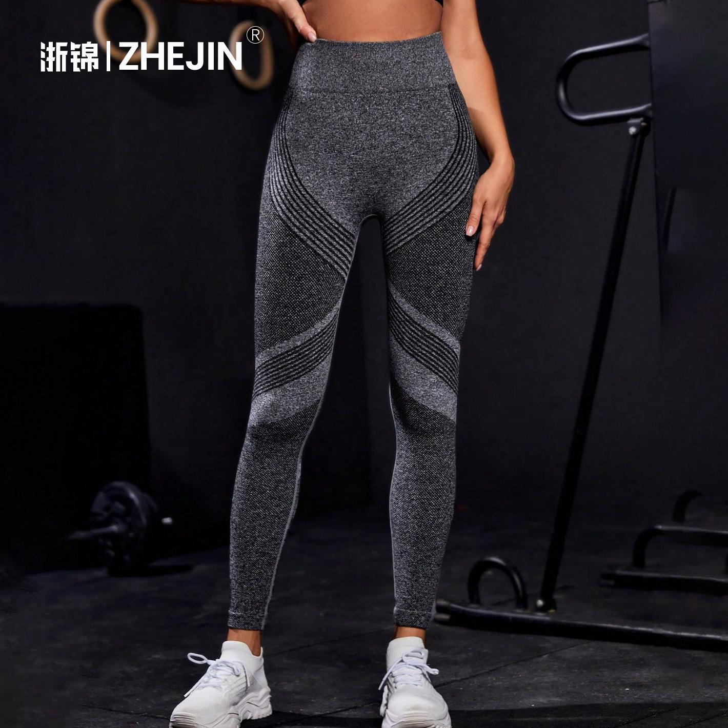 

European and American high waist hip lift abdomen peach hip yoga pants wear fitness trousers sports tight body sculpting S