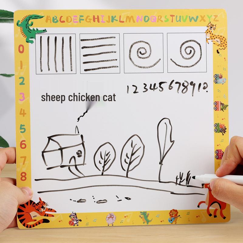 Double-Sided Wooden Animal Matching & Fishing Puzzle Toy for Early Education