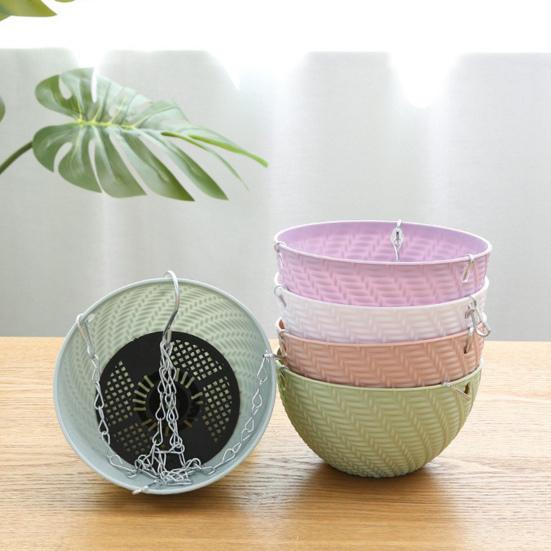 Hanging Planter for Indoor Plants Wide Mouth Flower Pot with Water Reservoir Plant Pot with Clear Water Level Indicator for Balcony Garden Office