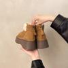 Neue dicksohlige, höhenerhöhende Schneestiefel für Damen, Fleece-Kurzstiefel und warme Baumwollschuhe