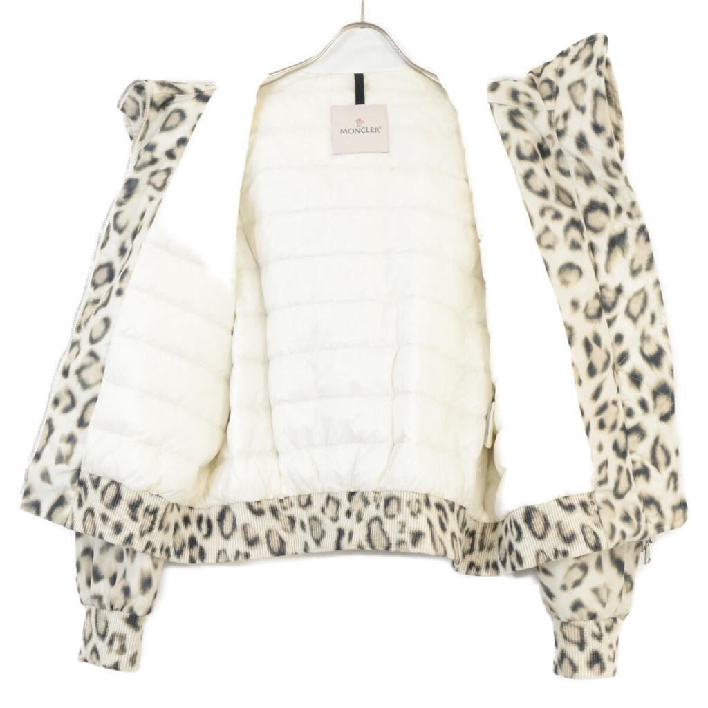 MONCLER ALDIB Leopard Hooded Down Jacket Jacket 2 IvoryUsed