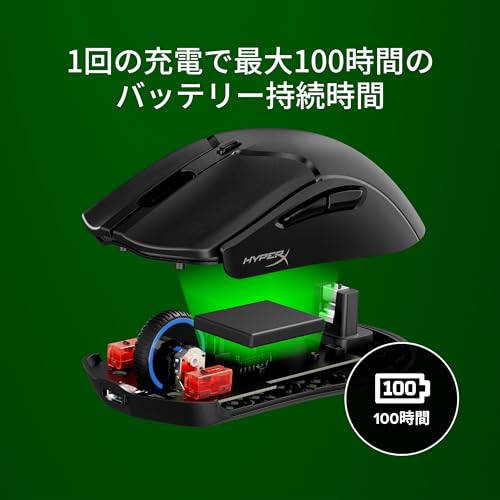 HyperX Pulsefire Haste 2 Mini Wireless Gaming Mouse for PC, Compact and Lightweight (59g), Dual Wireless (Bluetooth/2.4GHz), Rechargeable, Long-Lastin