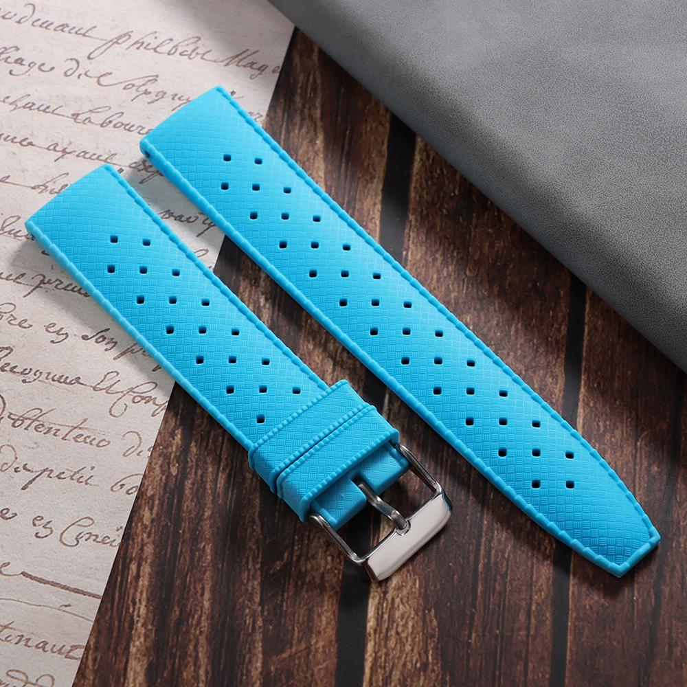 Tropical Silicone Watch Band Quick Release Strap 20mm 22mm for Oris for Seiko for Citizen Rubber Tropic Smart Replacement Straps