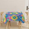 Tie Dye Square Tablecloth Hippie Colorful Swirls Rainbow Table Cloth Cover for Holiday Parties Kitchen Dining Indoor Outdoor