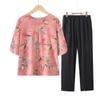 Women's Elderly Summer Pullover T-Shirt Set