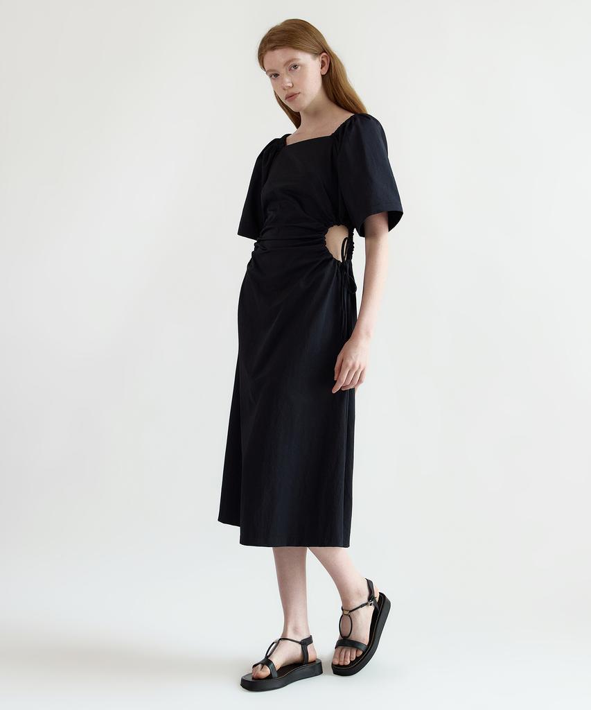 NEBELEVERYWEAR Volume Shirring Dress_Black
