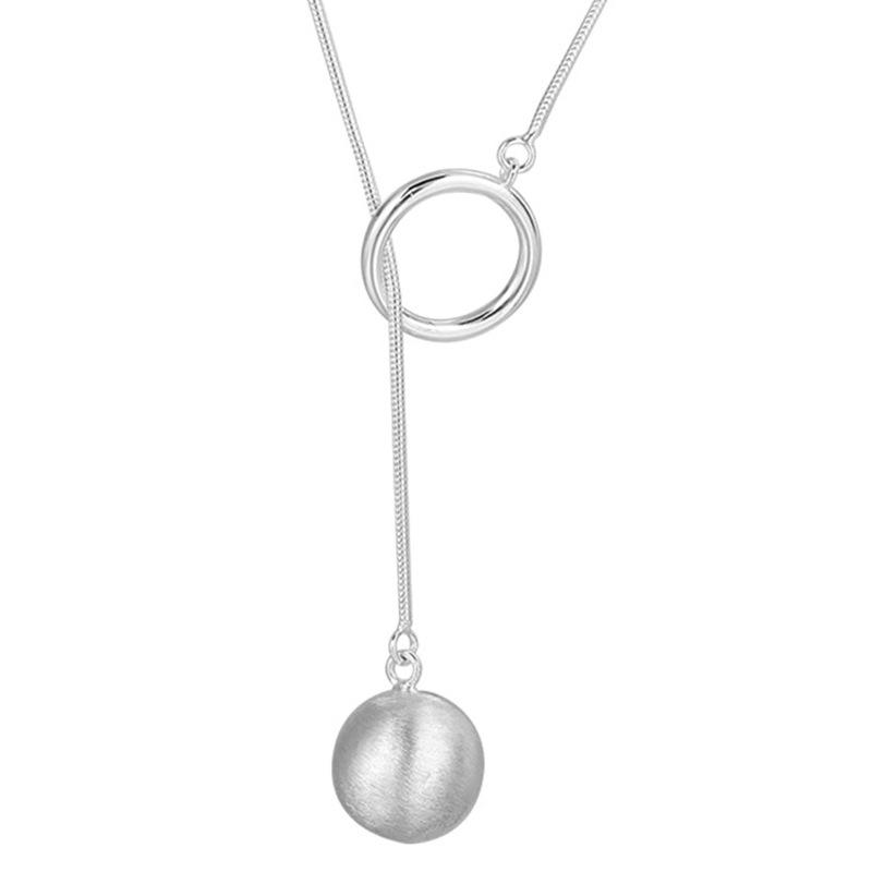 Minority Design Brushed Ball Long Necklace Female 2023 New High-grade Temperament Light Luxury Joker Sweater Chain Female