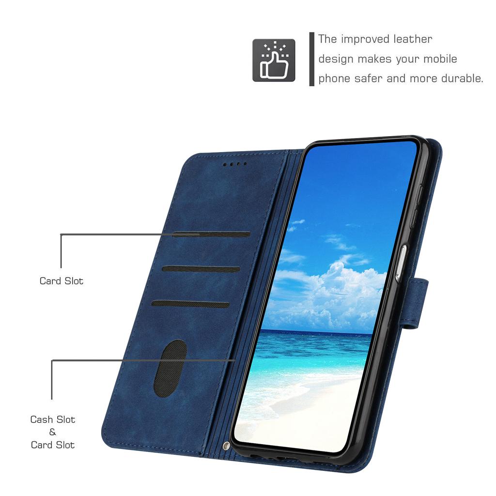 For Samsung Galaxy S24 Ultra Cell Phone Case Skin-touch Leather Wallet Protective Cover
