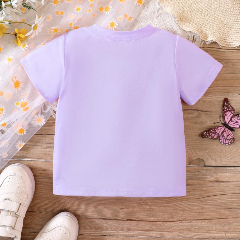 Toddlers Shirt Kids Clothes and Girls Summer Short Sleeved Printed Casual T-shirt Girl Tops