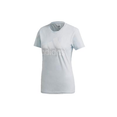 Logo Print Round Neck Short Sleeve T-Shirt Women Tops Light-Blue FQ3241