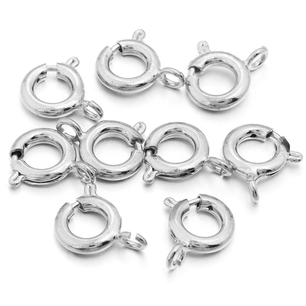 10 Stück/Los Runde Federringe aus Kupfer Schlüsselanhänger Haken Schnallen Endverbinder Für Armband Halskette DIY Schmuckherstellung Zubehör