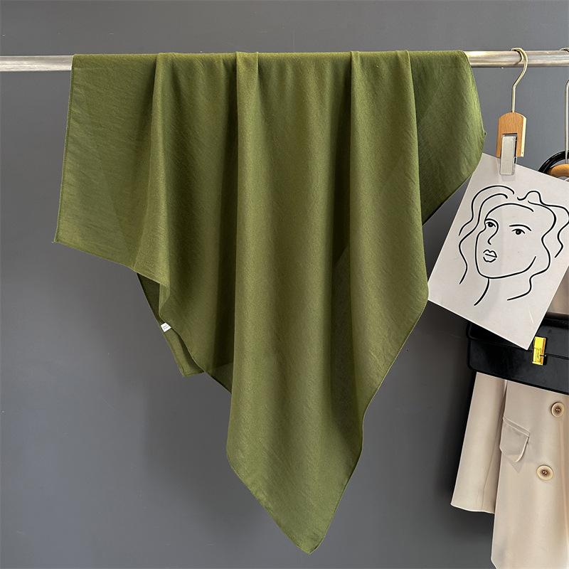 

Шарфы женские модные хлопковые шали обертывания мягкие шейные шарфы 90x90cm армия зеленый