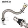 1 Stück Badezimmer 40/60 cm Edelstahl Spüle Siphon Abfluss Flexibler Schlauch Deodorierender Filter Spülbecken-Sieb Schlauch Ablaufrohr