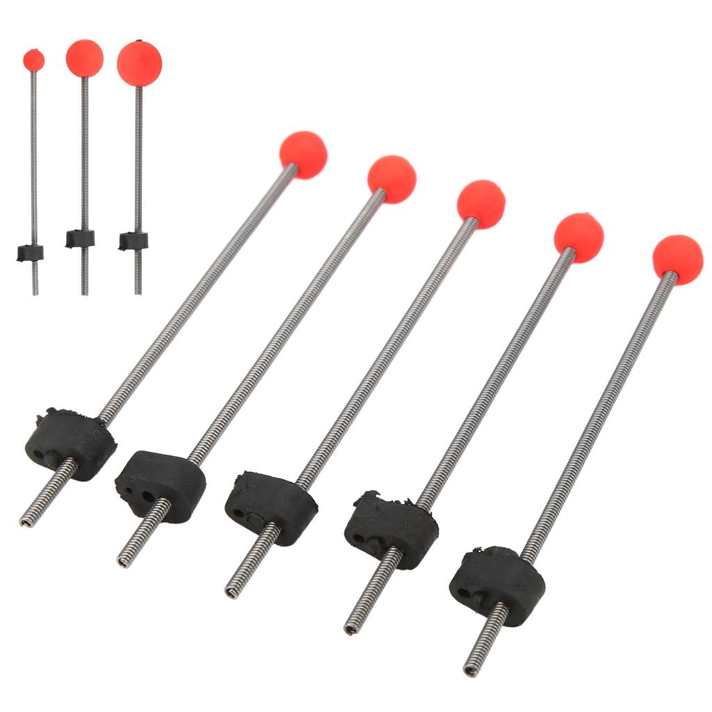 5PCS Mini Winter Ice Fishing Rod Top Tip Portable Outdoor Fishing Rod Red Ball Spring Tips
