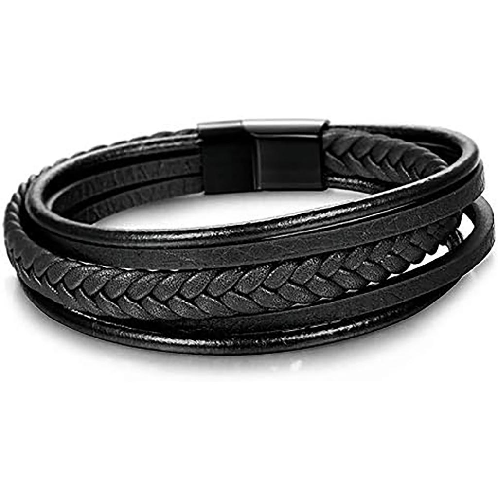 1pc Black Five -layer Symmetrical Bracelet, Men's Bracelet, Showing Men's Charm