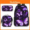 Set de Mochila Escolar con Diseño de Mariposas Hecha de Tela Oxford Ligera Para Estudiantes de Primaria