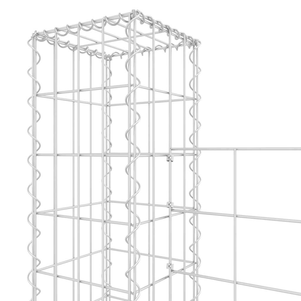 Vidaxl Ogrodzenie Gabionowe Z 7 Słupkami, Żelazo, 740X20X150 Cm