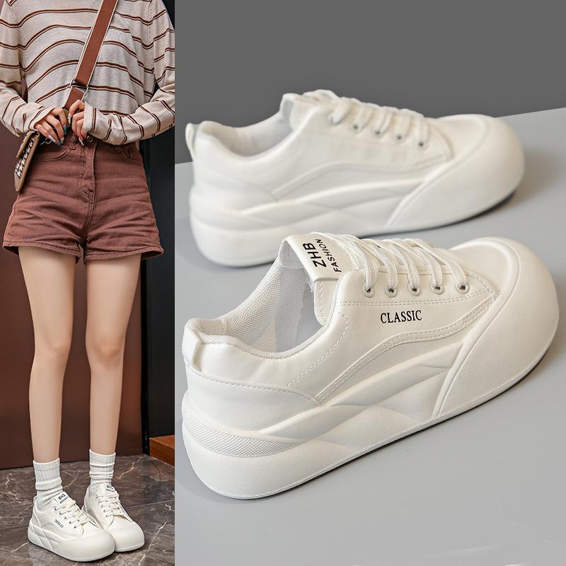 New Shoes Women's Fashionable All-Matching Platform White Shoes Sports Casual Borad Shoes Fashionable Shoes Women D402
