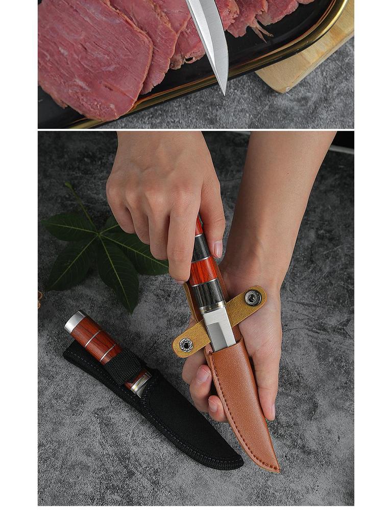 Mongolian Multi-Purpose Meat Knife: Ideal for barbecue, roast lamb, picnics, and household use; crafted from high-quality stainless steel.