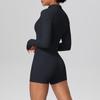 Women's Slim Fit Zip-Up Jacket & High-Waist Butt-Lifting Shorts Yoga Set