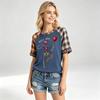 Women's Halloween Raglan Sleeve T-Shirt Neck Short Sleeve Printed Top