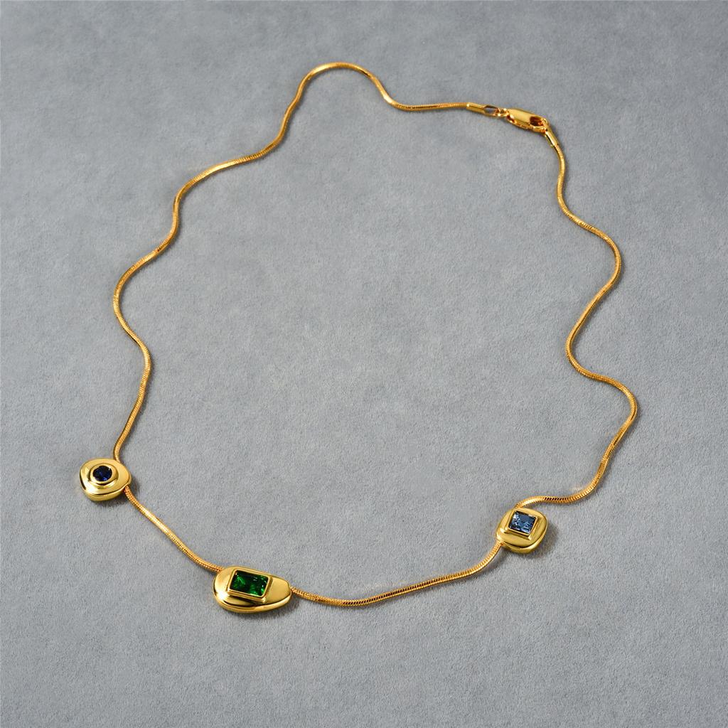 Mihmily Brand - Vintage French Gemstone Necklace, Gold Fashion, Elegant and High-end Style, Bring Good Luck