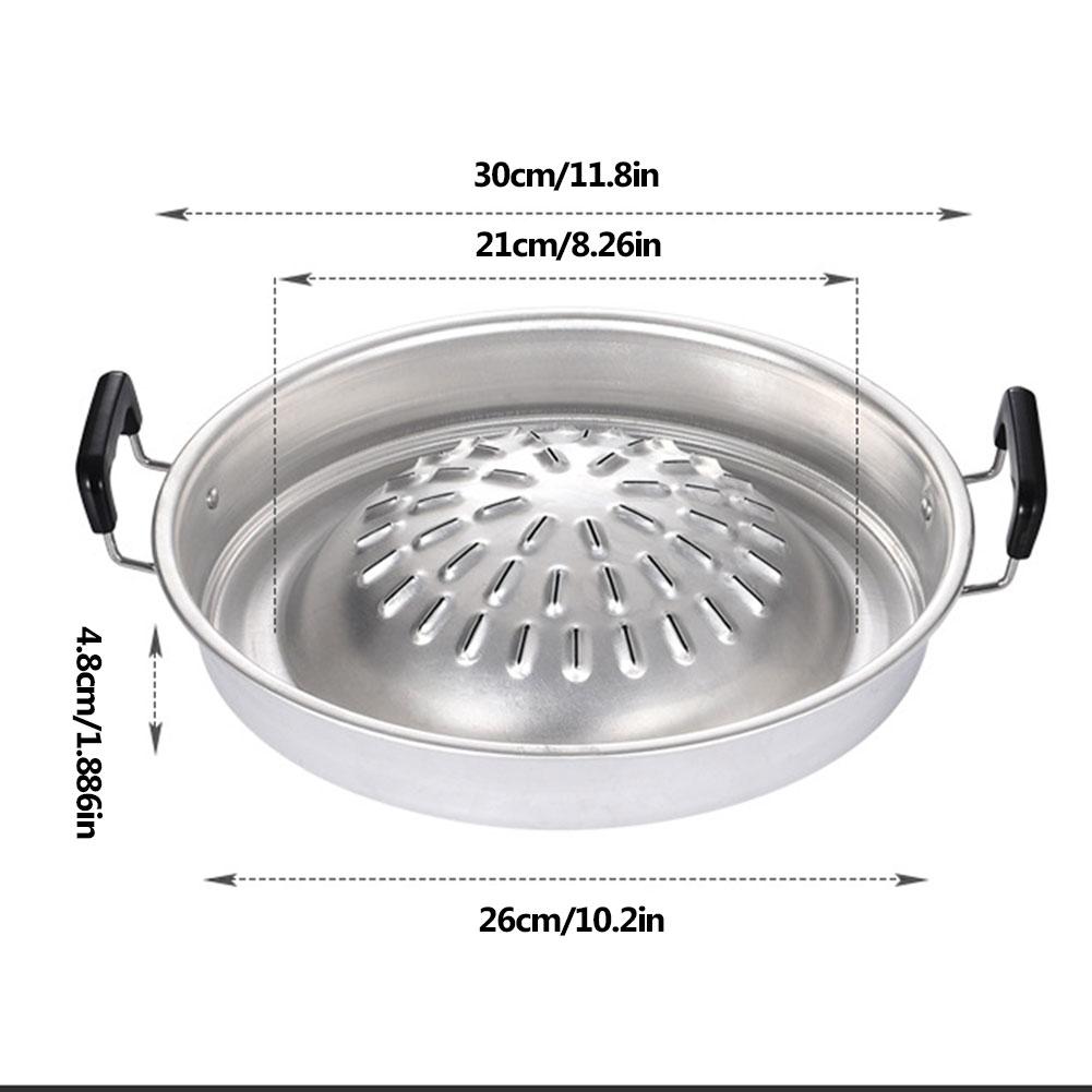 All-In-One Hot Pot And Grill Reusable Fish Grill Basket Sturdy Wearresistant BBQ Grill Pan For Use Multi-Function Grilling Tray