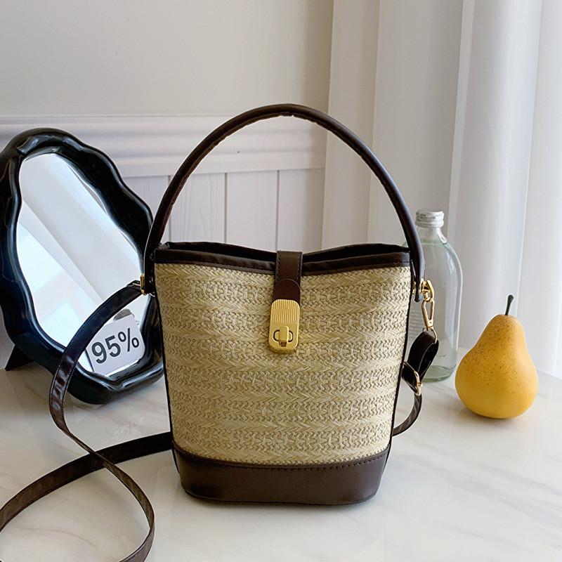 Chic Street Style Straw Woven Shoulder Bag 2024 Fashion Handbag