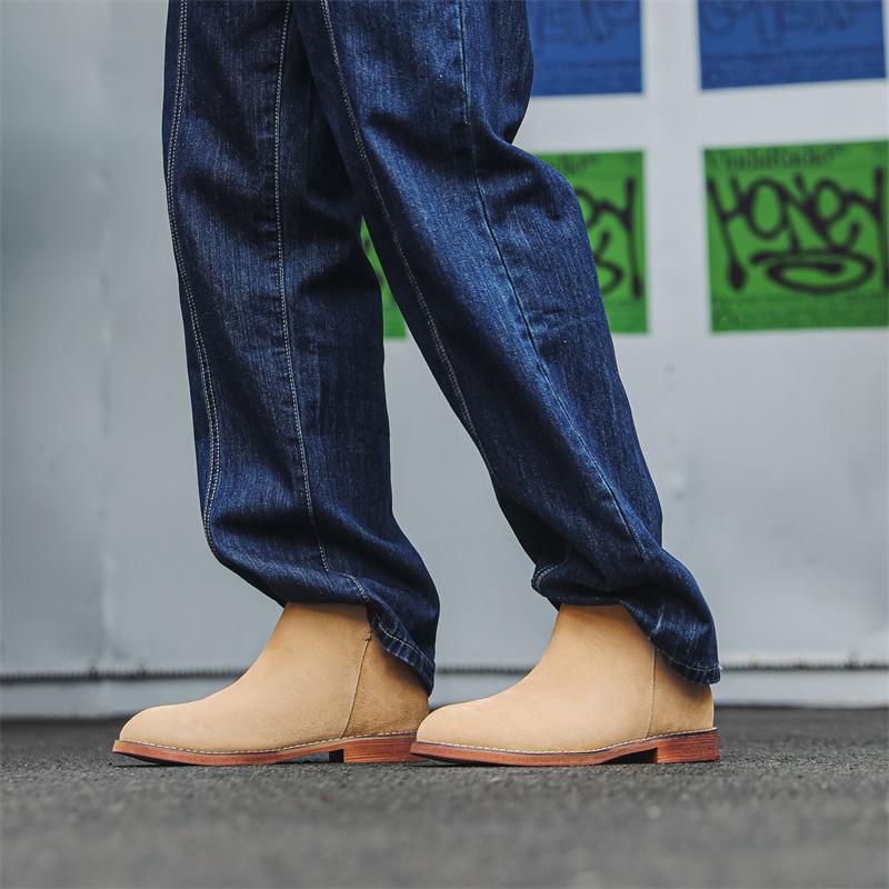 Genuine leather men's boots Classic British Fashion Styles Daily Outdoor Streets Quality adult business office shoes Warm