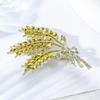 Pšeničná brož Kubické zirkony Zlatá pšeničná brož Pin Kamínky Klopové odznaky Oblečení Klobouk Taška Oblek Šperkové doplňky pro ženy