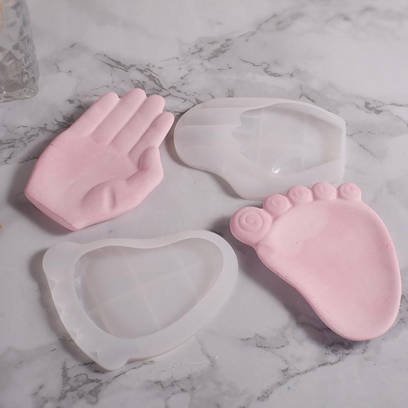 Silicone Mold Foot/Hand Shape Mold Jewelry Tray Mold Soap Dish Epoxy Resin Silicone Mold Storage Container Resin Molds