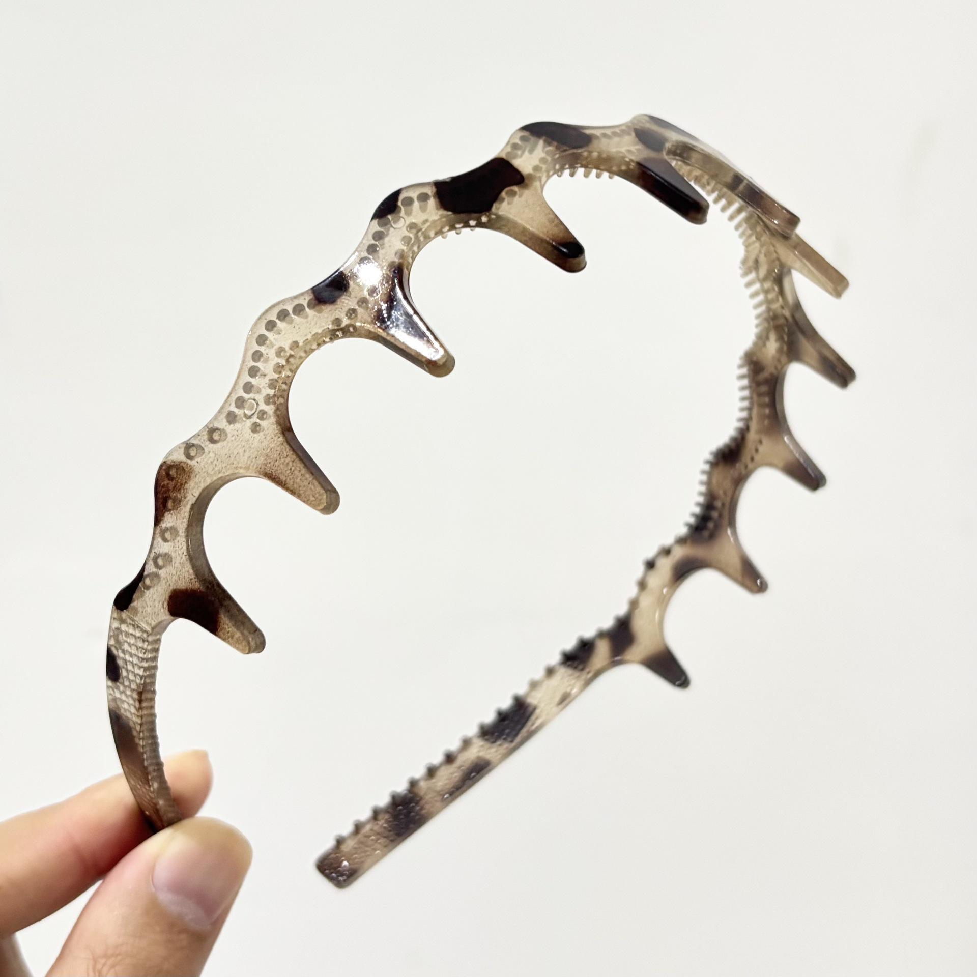 

Корейская повязка на голову с зубчиками и высоким подъемом для женщин - Универсальная заколка для волос для прогулок и умывания лица