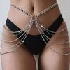 Sexy Waist Chain Belt Layered Rhinestone Belly Body Chain Gold Plated Fashion Trend Jewelry for Women Summer Bikini Sexy Chain