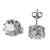 Imitation Of D-Color Mozzarella Diamond Crown Studs Imported From The United States, Super Flash High Carbon Diamond 1 Carat Earrings