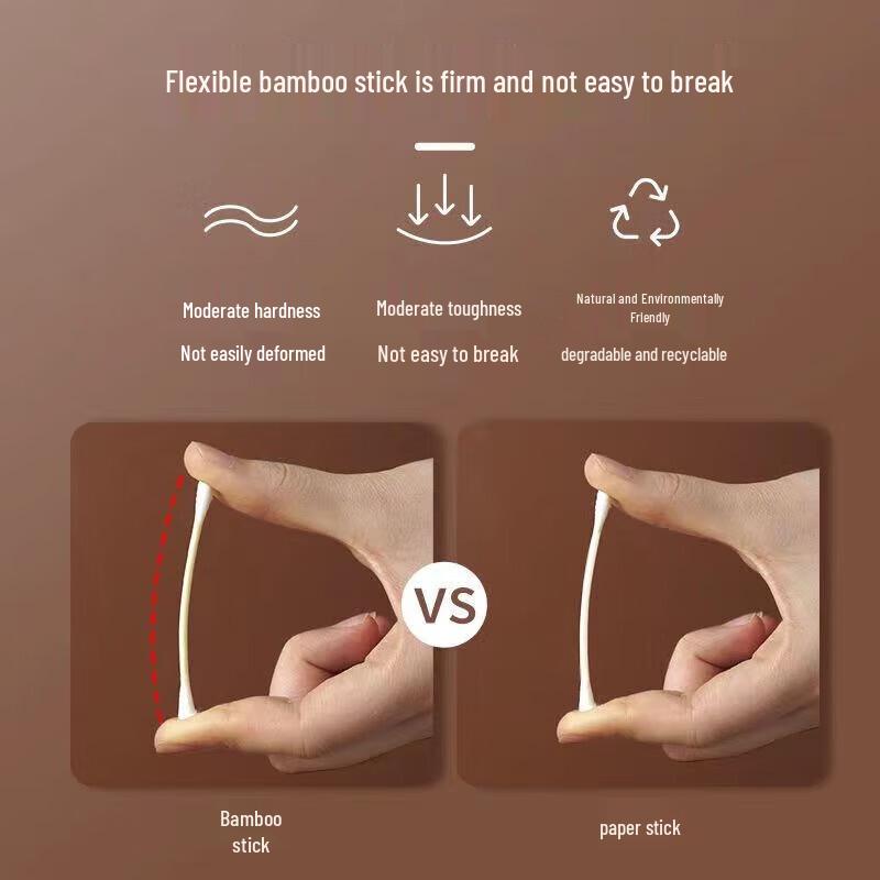 Camellia Double-Ended Bamboo Cotton Swabs