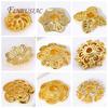 5/6/8mm 18K Gold Plated Brass Filigree Bead Caps Flower Cap For Beads DIY Beading Jewelry Making Supplies 50/100 pcs Wholesale