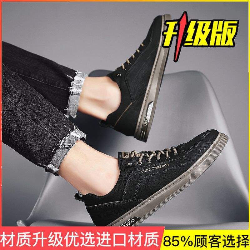 Autumn Martin boots Men's British high-top boots New mid-top leather shoes Black tooling Chelsea short boots