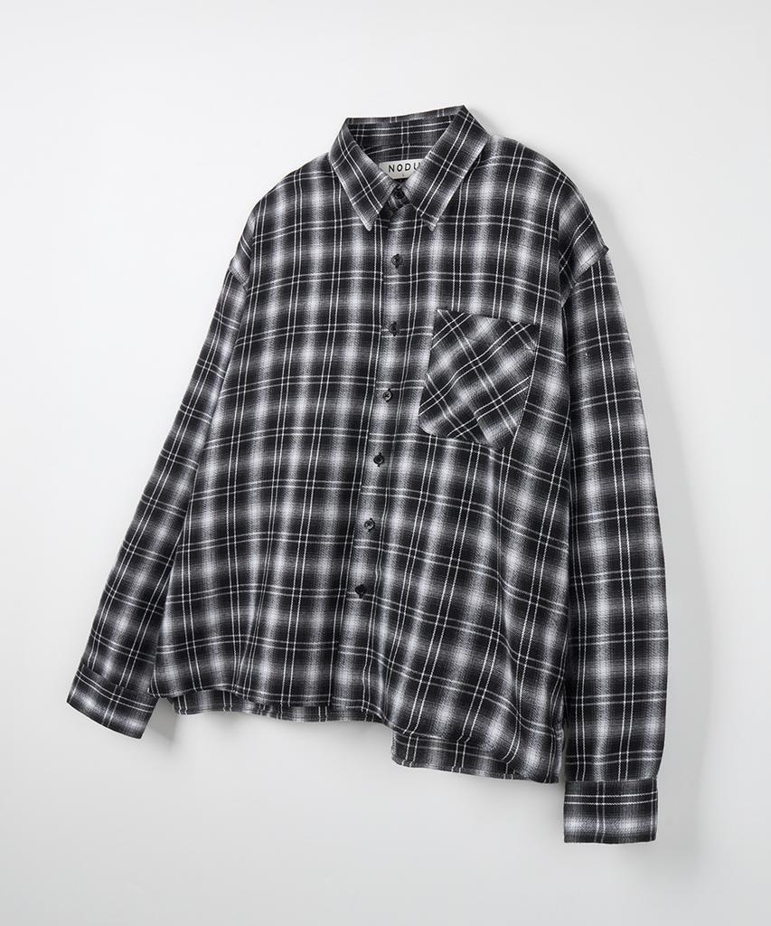 NODU Crop Check Shirt [Black]