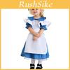 Carino Costume da Cameriera Ispirato ad Alice nel Paese delle Meraviglie per Bambine, Vestito per Spettacoli Teatrali e Giochi di Ruolo, Taglie S-XL