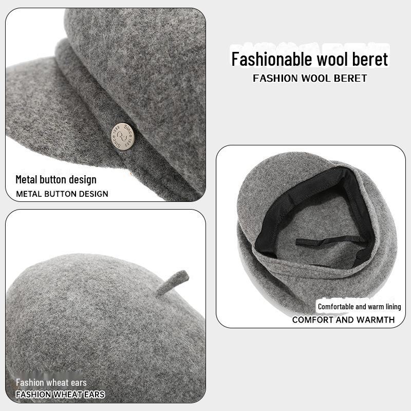 Thick Wool Beret: Japanese & Korean Style Retro Painter Newsboy Hat