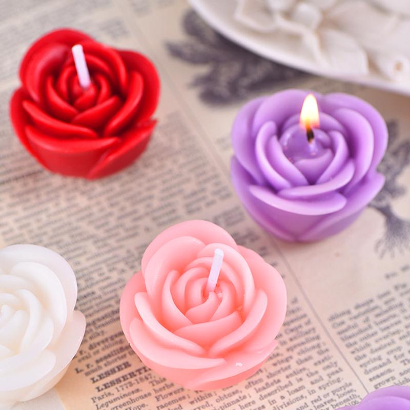 1 Set Banquet Romantic Scented Elegant Rose Mini-Sized Candles Fragrant Handmade Floating Wedding Ambiance-Boosting