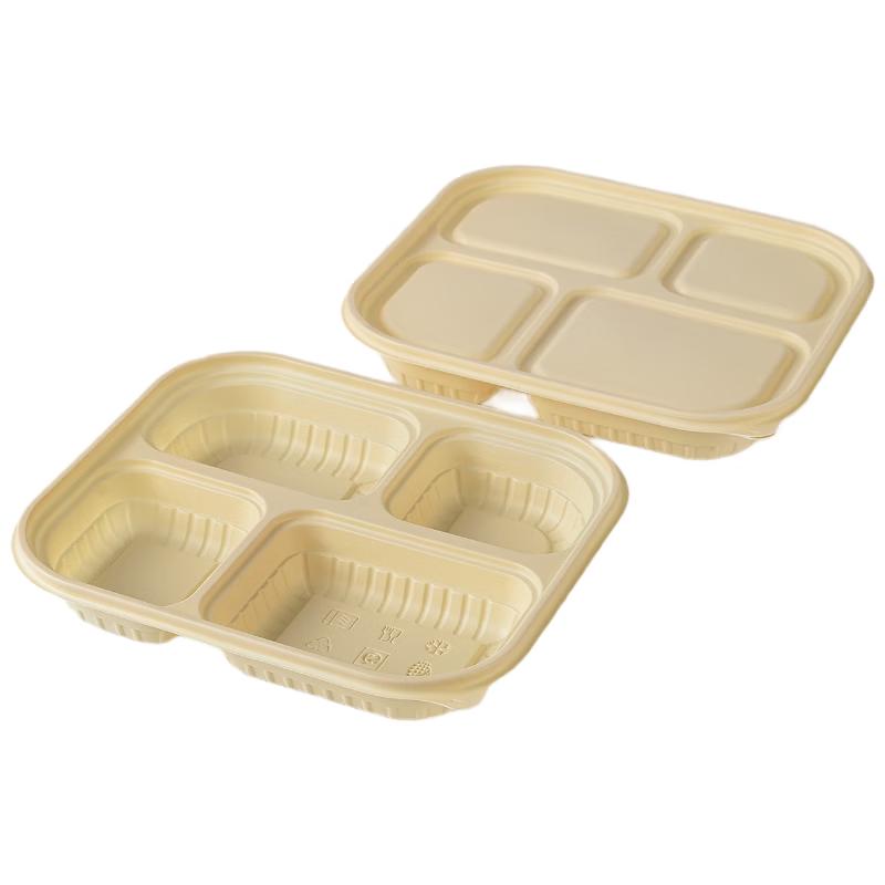 Compostable Corn Starch 4-Compartment Meal Prep Containers