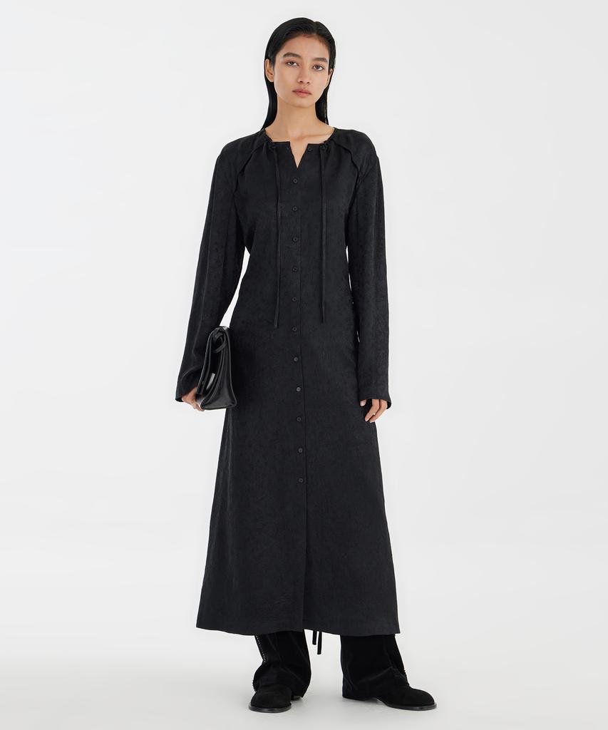 Youth Buttoned Maxi Dress - Black
